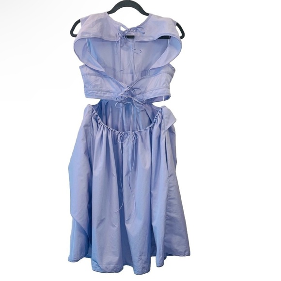 CECILIE BAHNSEN Dress Purple size 8 Seero cutout lavender cotton asymmetric mini - Picture 11 of 15